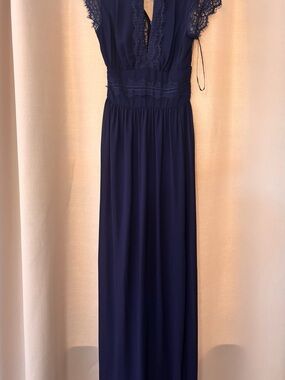 TFNC Navy Lace-Detail Maxi Dress